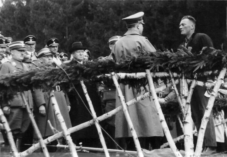 Hitler at the inauguration of the Salzburg-Wien Autobahn